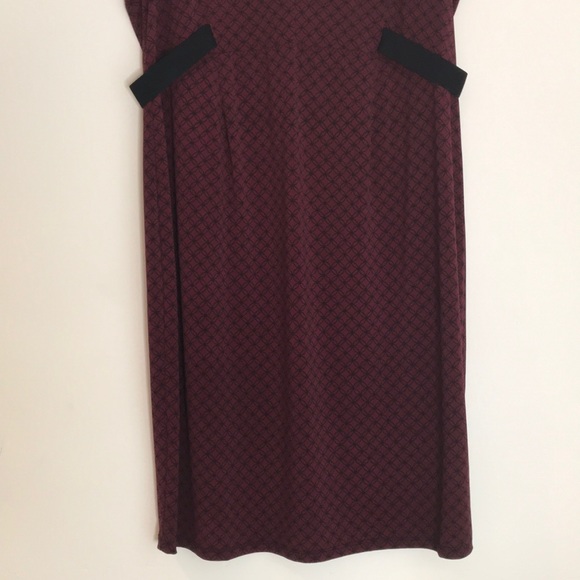 Motherhood Maternity Midi Dress Burgundy SZ Large - Picture 4 of 16